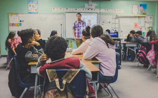 Inclusive classroom with children learning together