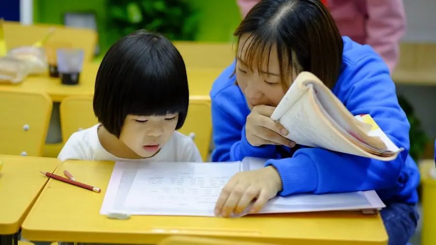 Parent and toddler during developmental check